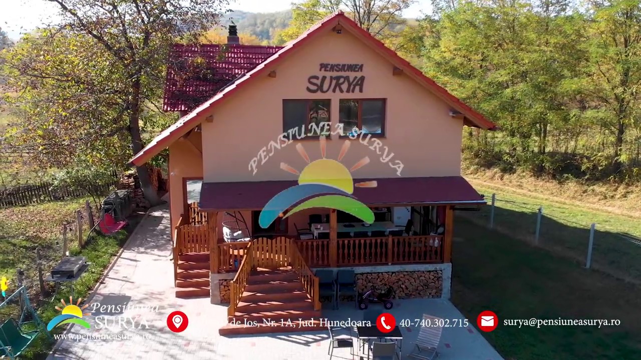 Pensiunea Surya seen from a drone